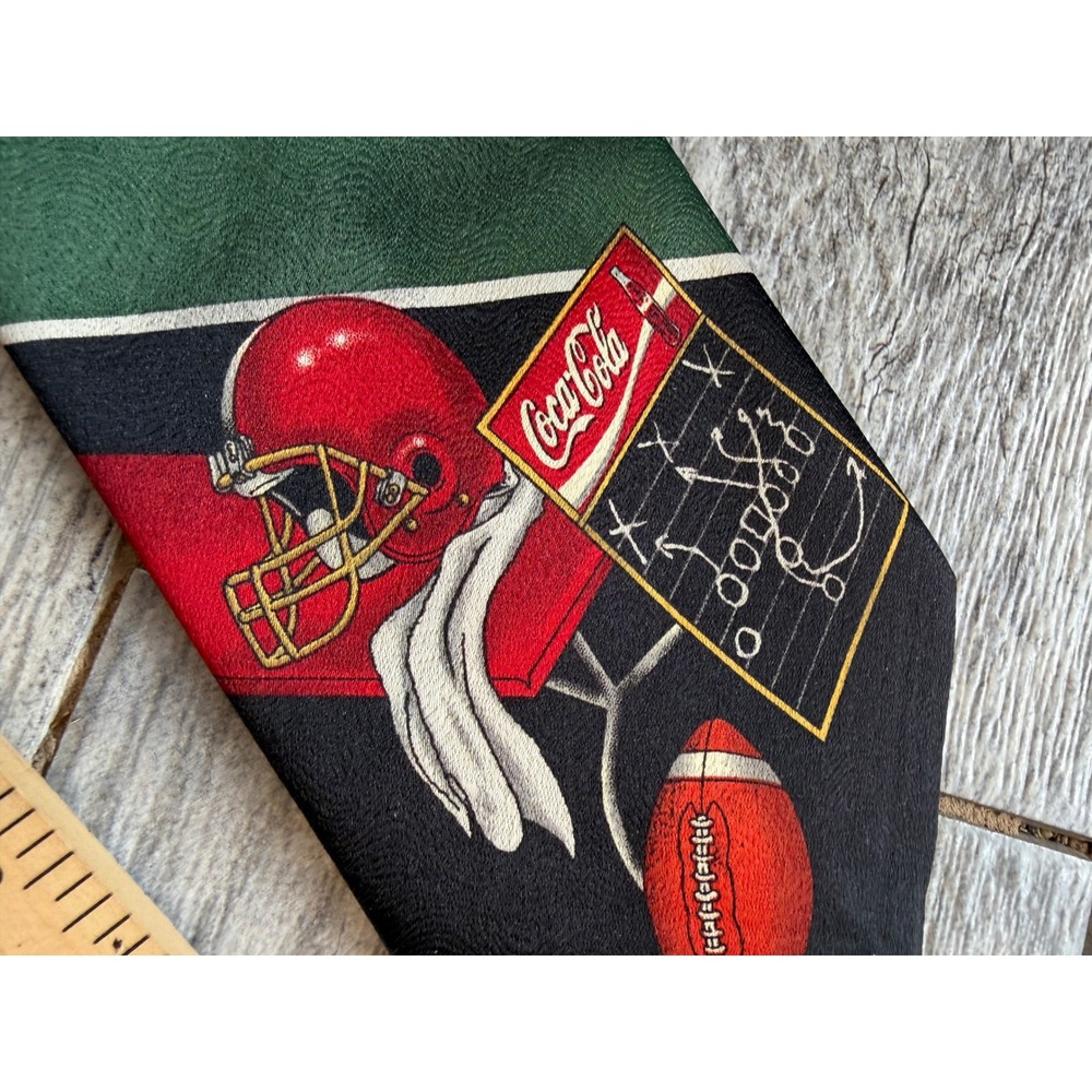 Coca Cola Football Graphic Necktie Mens Novelty Neck Tie Coke NWT Sports Gift